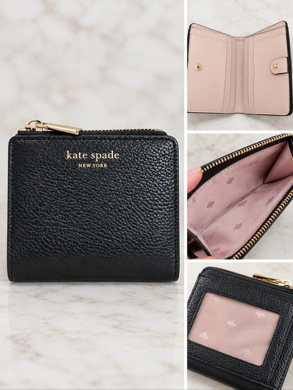 NWOT Kate Spade Black Pebbled Leather Wallet